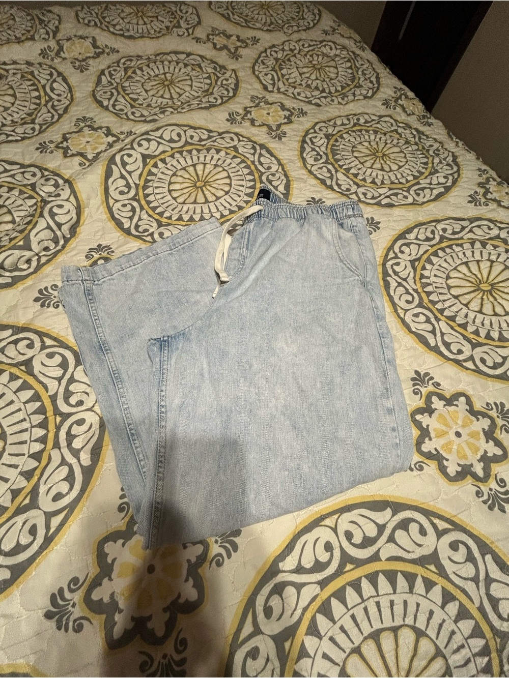 GAP Light Blue Drawstring Boyfriend Jeans